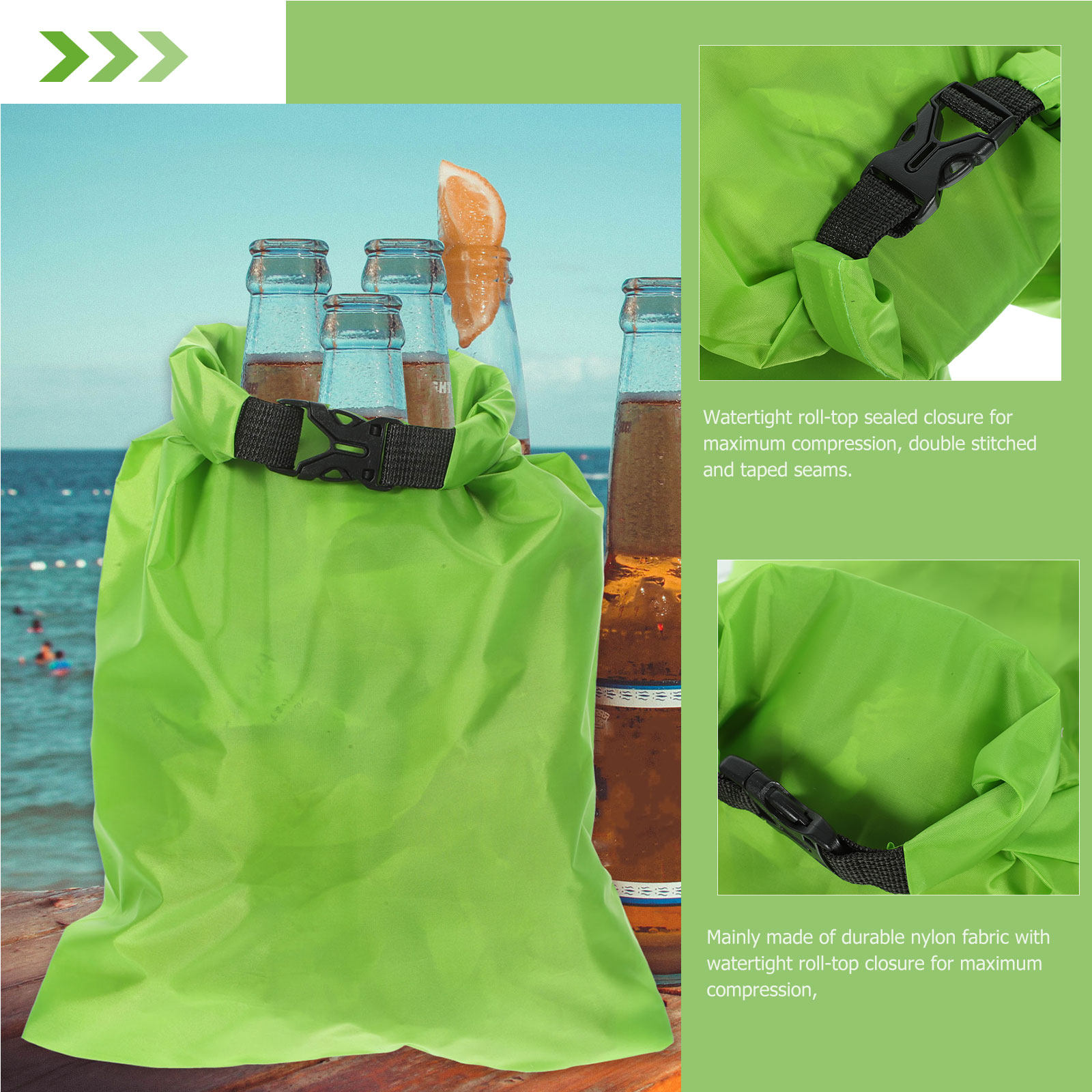 Fishing Kayak Storage Bag - 3 sacs étanches de 15L, 25L