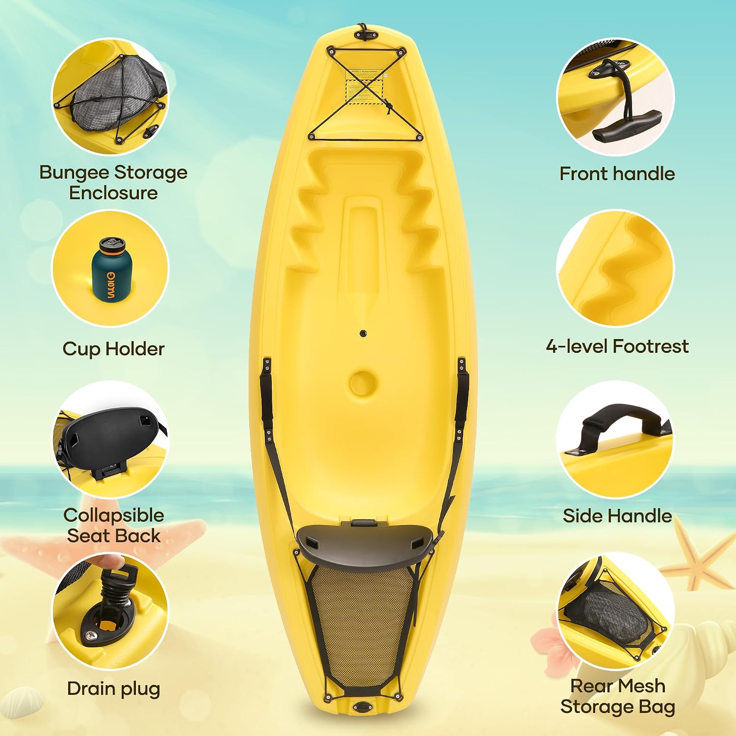Kayak avec pagaie 6,5 pieds, b - Fishing Kayak Sit In avis et prix